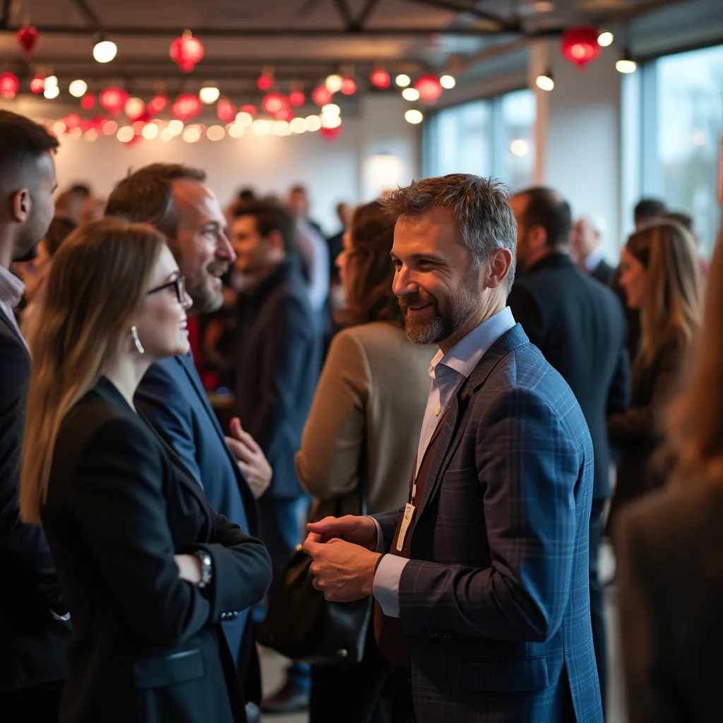 Evento de networking de la empresa con ambiente positivo